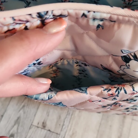 Vera Bradley Pink and Blue Crossbody Bag Floral Design - Picture 7 of 9